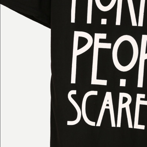 🖤Normal people scare me Black Print T-shirt - Top - Picture 3 of 5